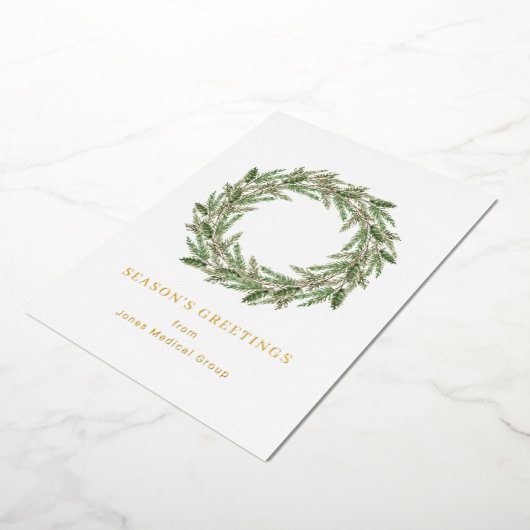 パインエレガントリースシンプルクリスマス 箔シーズンカード (回転した状態)
