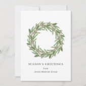 パインエレガントリースシンプルクリスマ企業のス シーズンカード (正面)