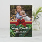 パインエレガントレッドボウクリスマス写真 シーズンカード (スタンド正面)