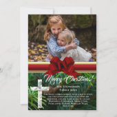 パインエレガントレッド弓の宗教聖書詩の写真 シーズンカード (正面)