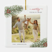 パインエレガント素朴クリスマスモダン セラミックオーナメント (裏面)