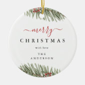 パインエレガント素朴クリスマスモダン セラミックオーナメント (正面)