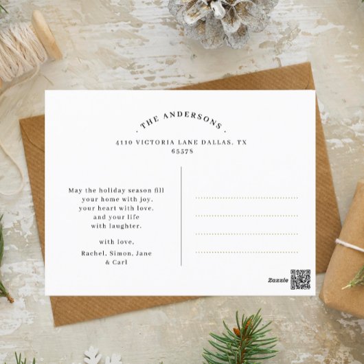 パインエレガント素朴クリスマス2カスタム枚の写真Invite シーズンポストカード