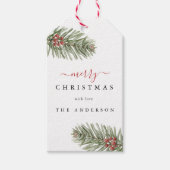 パインエレガント素朴クリスマス ギフトタグ (正面)