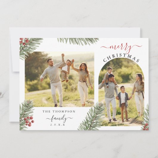 パインエレガント素朴スのクリスマスアーチのフレーム2写真 シーズンカード (正面)