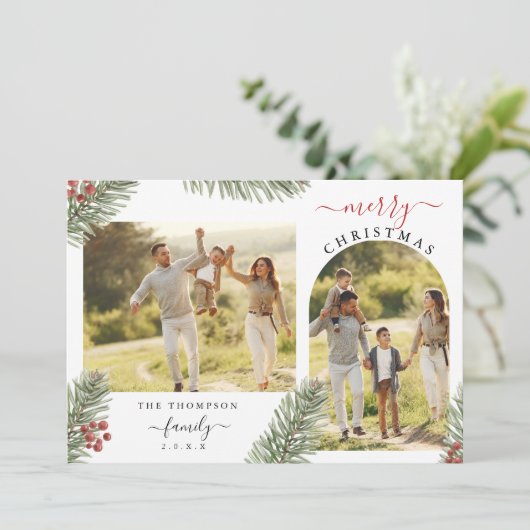 パインエレガント素朴スのクリスマスアーチのフレーム2写真 シーズンカード (スタンド正面)
