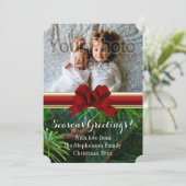 パインエレガント金ゴールドレッドボウクリスマス シーズンカード (スタンド正面)