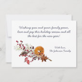 パインオレンジ写真クリスマスホリデーカード ノートカード (裏面)