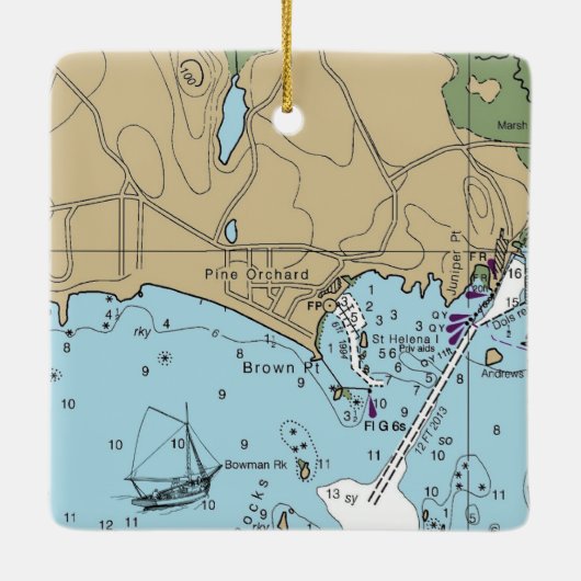 パインオーチャードブランフォードCTチャート セラミックオーナメント (裏面)