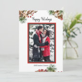 パインカスタムバウフラットカード付きフォトホリデーカード (スタンド正面)