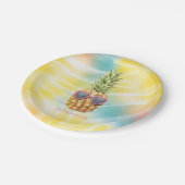 パインカッコいいアップル、水彩虹絞り染め ペーパープレート (アングル)