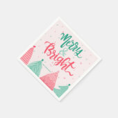 パインカラフルツメリー&ブライトピンク スタンダードカクテルナプキン (角)