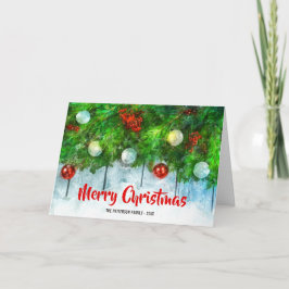 パインクラシックツリーでクリスマスを伝統的楽しむ シーズンカード