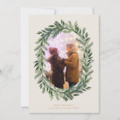 パインクラシックフレームリースクリスマスフォト シーズンカード (正面)