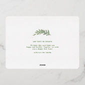 パインクラシックモノグラムリースエレガント写真コラージュ 箔シーズンカード (裏面)