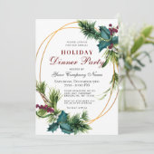 パインクリスマスホリデーディナー企業のパーティー 招待状 (スタンド正面)