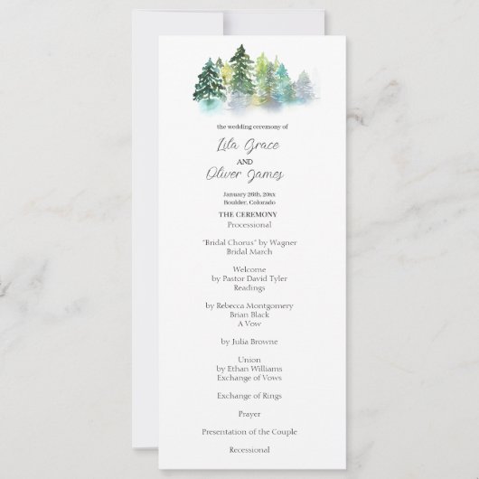 パインクレスト結婚式招待状 (正面)