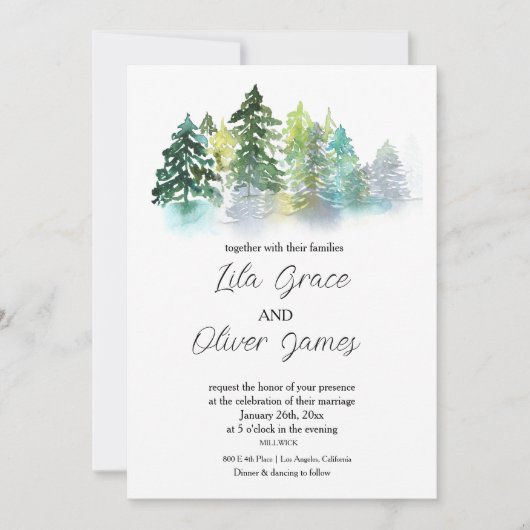 パインクレスト結婚式招待状 招待状 (正面)
