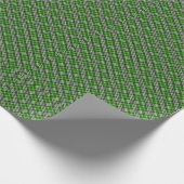 パイングリーンとホワイトプレイドカントリークリスマス ラッピングペーパー (角)