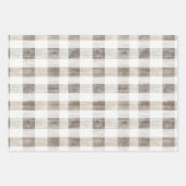 パイングリーンアイボリーレッドストライプクリスマスクリスマス ラッピングペーパーシート (正面3)