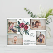 パイングリーンクリスマスクラスモノグラムフォトコラージュ シーズンカード (スタンド正面)