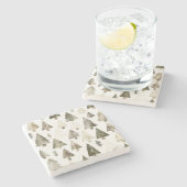 パイングリーンクリームクリスマスツリー ストーンコースター (横)