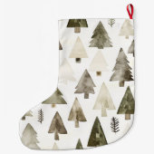 パイングリーンクリームクリスマスツリー ラージクリスマスストッキング (裏面)
