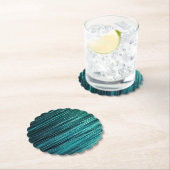 パイングリーングリティージーティンセルストライプクリスマス ペーパーコースター (インサイチュ)