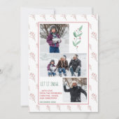 パイングリーンピンクベリー家族の写真の休日 シーズンカード (正面)