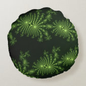 パイングリーンフラクタルアートデザイン ラウンドクッション (裏面)