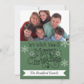 パイングリーンメリークリスマスフォトホリデーカード シーズンカード (正面)