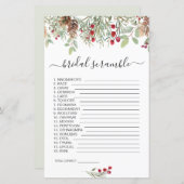 パイングリーンリーワードスクランブルブライダルシャワーゲーム (正面/裏面)