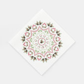 パインコーンとベリーマンダラ紙ナプキン スタンダードランチョンナプキン (角)