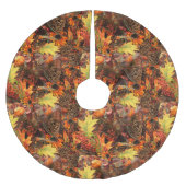 パインコーンと紅葉感謝祭 ブラッシュドポリエステルツリースカート (正面)