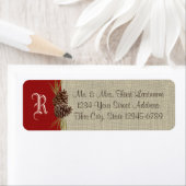 パインコーンと赤丸 ラベル (インサイチュ)