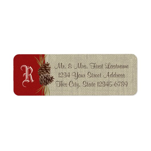 パインコーンと赤丸 ラベル (正面)