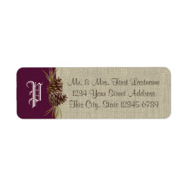 パインコーンと黄褐色ダークプラム ラベル