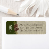 パインコーンとBurlapウッドランドグリーン ラベル (インサイチュ)