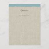 パインコーンとBurlap情報カードブルー エンクロージャーカード (裏面)