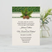 パインコーンウィンターウェディング招待状 招待状 (スタンド正面)