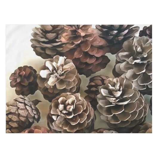 パインコーンオーガニッククリスマスオーナメントアート テーブルクロス (正面(横))