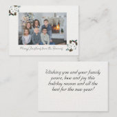 パインコーンクリスマスファミリーフォトカード ノートカード (正面/裏面)