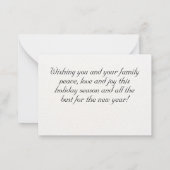 パインコーンクリスマスファミリーフォトカード ノートカード (裏面)