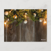 パインコーンクリスマスホリデーグリーティングカード ポストカード (裏面)