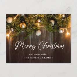 パインコーンクリスマスホリデーグリーティングカード ポストカード