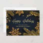 パインコーンクリスマスホリデーグリーティ企業のング ポストカード (正面/裏面)