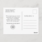 パインコーンクリスマスホリデーグリーティ企業のング ポストカード (裏面)