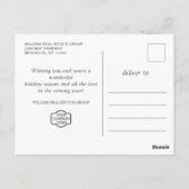 パインコーンクリスマスホリデーグリーティ企業のング ポストカード (裏面)