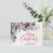 パインコーンクリスマスホリデーグリーティ企業のング ポストカード (スタンド正面)