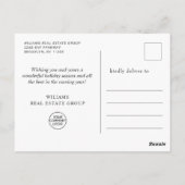 パインコーンクリスマスホリデーグリーティ企業のング ポストカード (裏面)